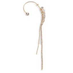 SOHI Gold Plated Contemporary Ear Cuff Earrings image 4