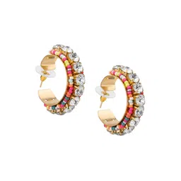Accessorize Crystals Circular Hoop Earrings image 2