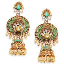 Young & Forever Brass-Plated Jhumkas Earrings image 2