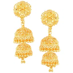 Vighnaharta Gold-Plated Dome Shaped Jhumkas image 2