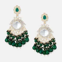 ATIBELLE Gold-Plated Kundan Studded Contemporary Chandbalis image 2