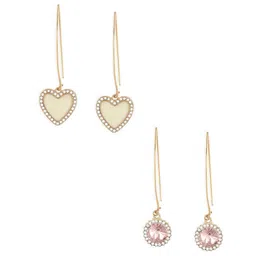 AMI Set Of 2 Gold Plated Contemporary Drop Earrings image 3