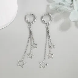 MYKI Silver Plated Contemporary Drop Earrings image 3