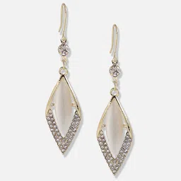 SOHI Silver Plated Contemporary Drop Earrings image 2