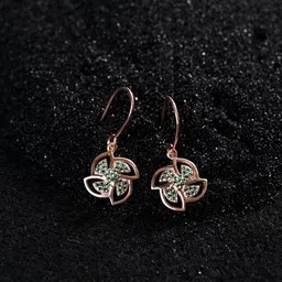 Clara Rose Gold-Plated Cubic Zirconia 925 Sterling Silver Drop Earrings image 2