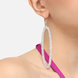 SOHI Silver-Plated Contemporary Drop Earrings image 5