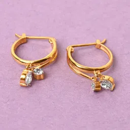 Clara Gold-Pated Contemporary Hoop Earrings image 2
