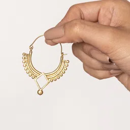 Studio One Love Brass-Plated Contemporary Hoop Earrings image 3