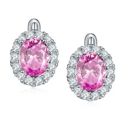 Yellow Chimes Woman Pink Oval Studs Earrings image 3