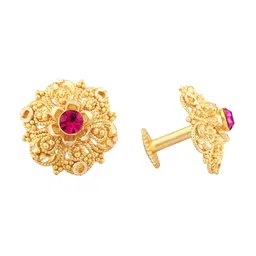 Vighnaharta Set Of 3 Gold-Plated Floral Stud Earrings image 5