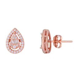 KAI JEWEL 92.5 Sterling Silver Rhodium-Plated Cubic Zirconia Contemporary Stud Earrings image 5