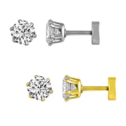 MEENAZ Gold-Toned Contemporary Studs Earrings image 4