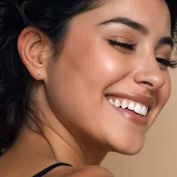 HighSpark 925 Sterling Silver Zircon Stones Studded Dolphin Shaped Studs image 2