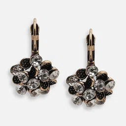 SOHI Gold-Plated Stone-Studded Drop Earrings image 3