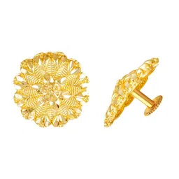 Vighnaharta Set Of 2 Gold Plated Floral Studs image 3