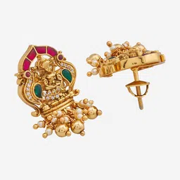 Kushal's Fashion Jewellery Gold Plated 92.5 Silver Studs Earrings image 3