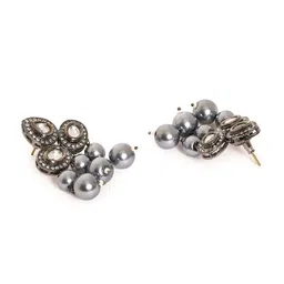 Priyaasi Silver-Plated Kundan Studded Contemporary Studs image 3