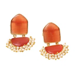 Ozanoo Gold-Plated Contemporary Drop Earrings image 4