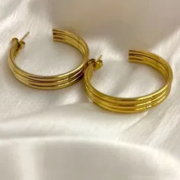 ZIVOM Gold-Plated Circular Half Hoop Earrings image 3