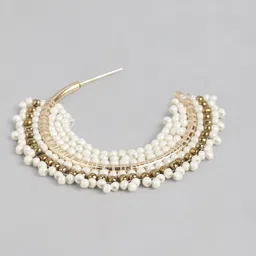 RICHEERA Gold-Plated Beaded Circular Half Hoop Earrings image 5