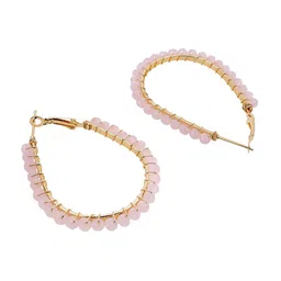 Mali Fionna Gold-Plated Oval Crystal Hoop Earrings image 4