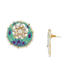 DASTOOR Brass-Plated Circular Drop Earrings image 3