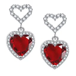 Designs & You Silver-Plated Heart Shaped Drop Earrings image 3