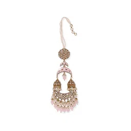 Rubans Gold Plated Dome Shaped Jhumkas Earrings image 5
