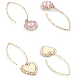 AMI Set Of 2 Gold Plated Contemporary Drop Earrings image 2