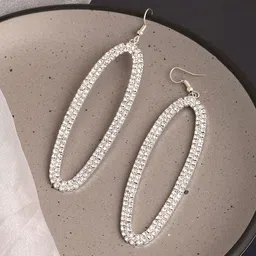 SOHI Silver-Plated Contemporary Drop Earrings image 2