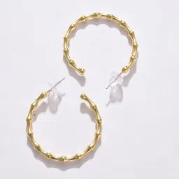 SOHI Gold-Plated Contemporary Hoop Earrings image 3