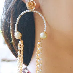 BeAbhika Beaded Contemporary Drop Earrings image 2