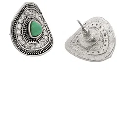TEEJH Roohi Silver-Plated Contemporary Oxidised Studs image 5
