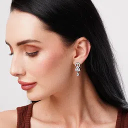 HOT AND BOLD Silver-Plated Zircon Classic Drop Earrings image 3