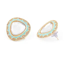 Zaveri Pearls Gold-Plated Contemporary Studs Earrings image 2