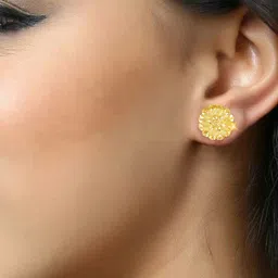 Vighnaharta Set Of 2 Gold Plated Floral Studs image 4