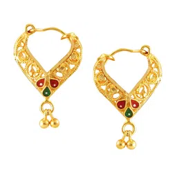 Vighnaharta Gold-Toned Floral Chandbalis Earrings image 4