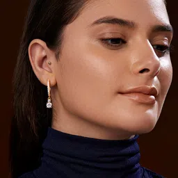 MINUTIAE Gold-Plated Geometric Drop Earrings image 3