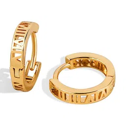 MYKI Gold-Plated Roman Numbers Detail Classic Hoop Earrings image 4