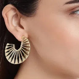 OOMPH Gold-Plated Contemporary Half Hoop Earrings-picture-20