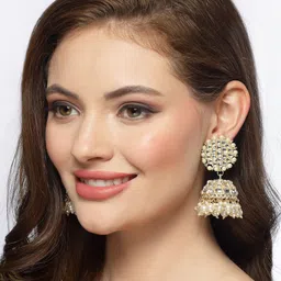 NVR Beaded Dome Shaped Jhumkas image 4