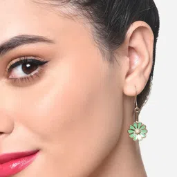 Zaveri Pearls Gold-Plated Contemporary Drop Earrings image 4