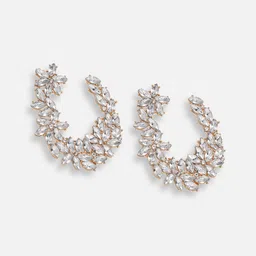 SOHI Silver-Plated Contemporary Drop Earrings image 5