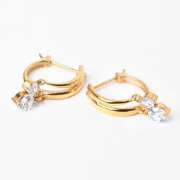 Clara Gold-Pated Contemporary Hoop Earrings image 4