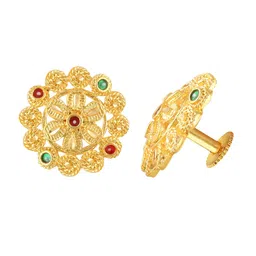 Vighnaharta Set of 4 Gold-Plated Cubic Zirconia-Studded Studs Earrings image 3