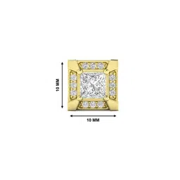 ORIONZ Men 925 Sterling Silver Gold-Plated Square Studs image 5