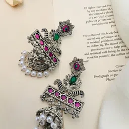 ABDESIGNS Oxidised Silver-Plated Classic Drop Earrings image 3