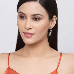 ZENEME White Classic Half Hoop Earrings-picture-12