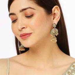 Young & Forever Brass-Plated Jhumkas Earrings image 5