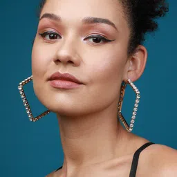 SOHI Gold-Plated Contemporary Hoop Earrings image 5